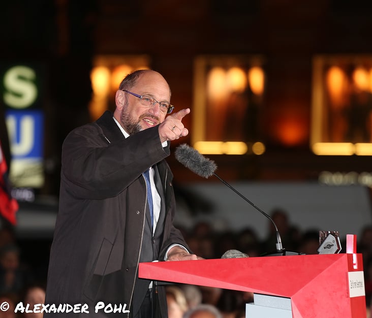 Martin Schulz bei einer Wahlkampfkundgebung in München