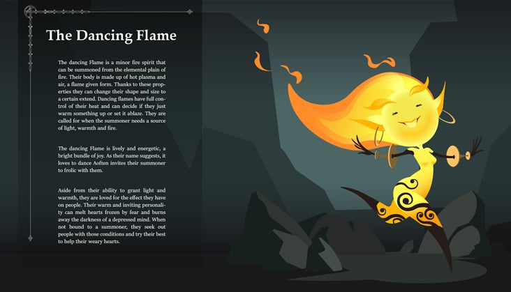 Dancing Flame – sample page