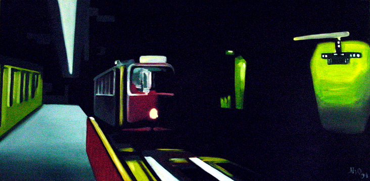 Subway (Öl auf Hartholz – 120 × 60 cm)