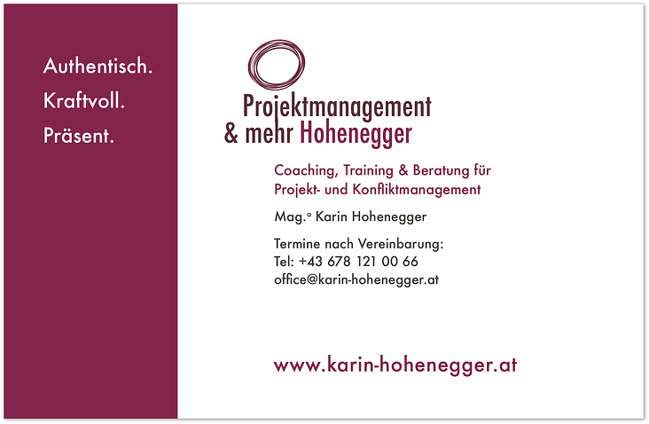 Projektmanagement Hohenegger – Firmenschild