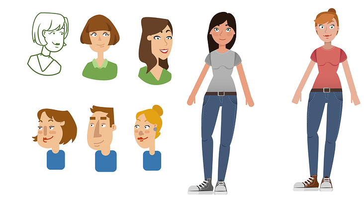 Charakterdesign: personalisiert, symphatisch, vielseitig