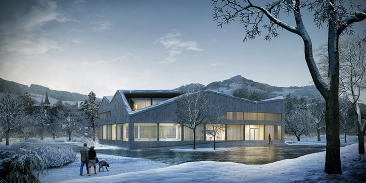 180124-MAK Architecture-Hallenbad-Appenzell-Exterior-Winter-loomn