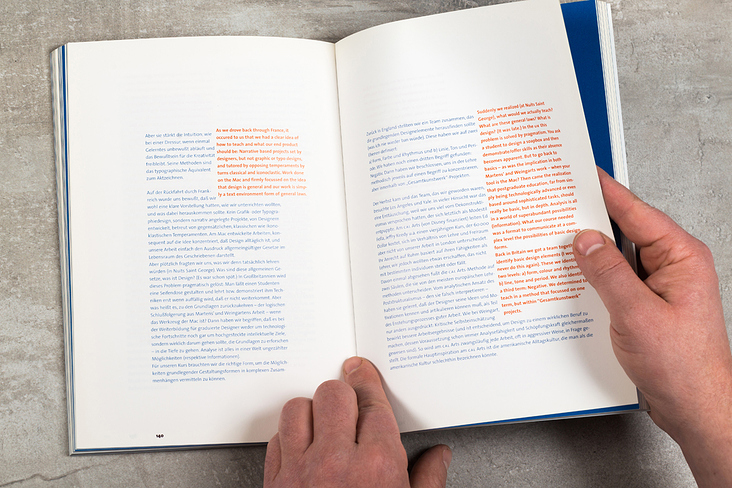 Buchgestaltung „Images Of A Conference” zur Designkonferenz in Potsdam. Satz und Layout im reinen Vollfarben-Zweifarbdruck.