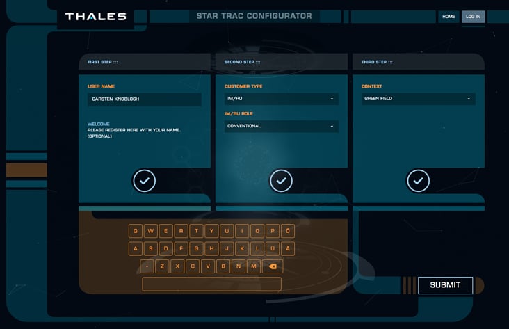 „Star Trac” login screen – Showcase at the Thales booth at Innotrans in Berlin