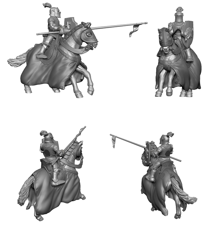 Turnierritter zu Pferd (3D Figudaten für die Produktion)