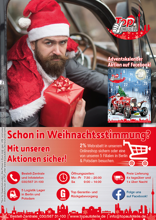 Titelseite Weihnachtsbroschüre Top Autoteile GmbH