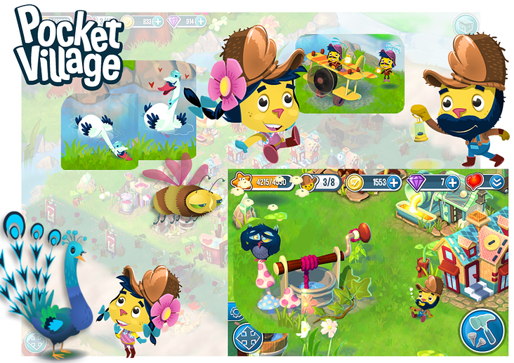 Game Art Pocket Village für Wooga GmbH