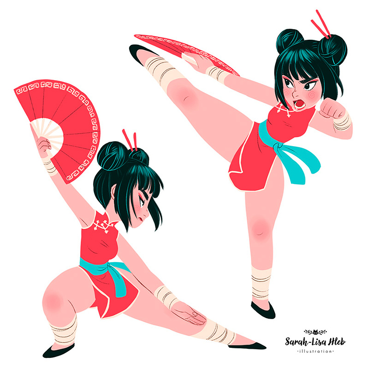 Noodle Girl poses