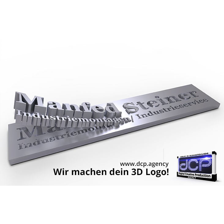 3D Logo (Namensschild) mehr dazu auf: www.dcp.agency | DCP Agency – Die 3D Werbeagentur Wien