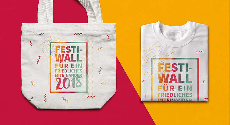 Merchandise für das Festi-Wall für ein friedliches Miteinander