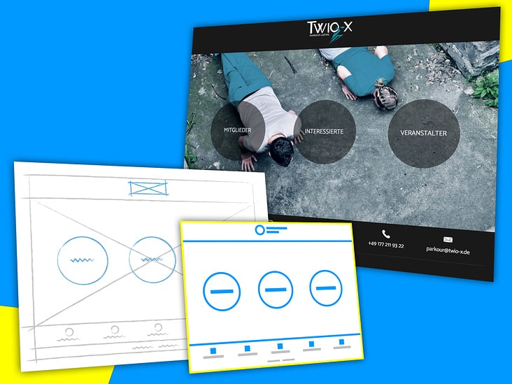 Twio-X e.V. – Parkour Association Leipzig / Concept & Wireframing