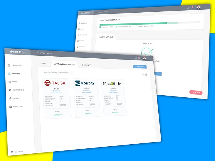 Growth Drive – Affiliate- & Partnerplatform / UX- & Tooldesign