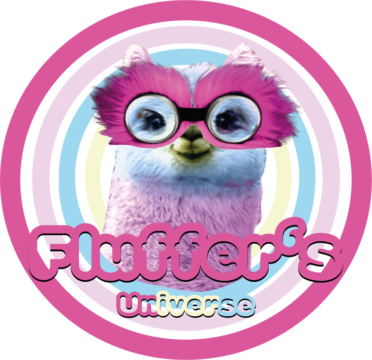 Logo für ein fiktives Hotel „Fluffer’s Universe“