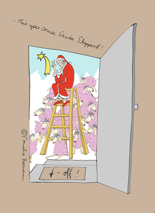 Santa 2016 (Tusche in Photoshop koloriert)
