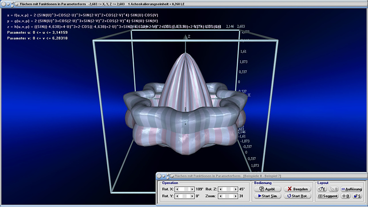 Darstellung interaktiver 3D-Simulationen zum Themengebiet Flächen im Raum