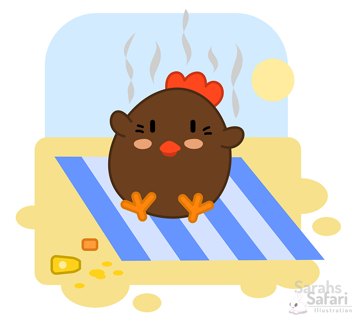 Chicken mit Sonnenbrand