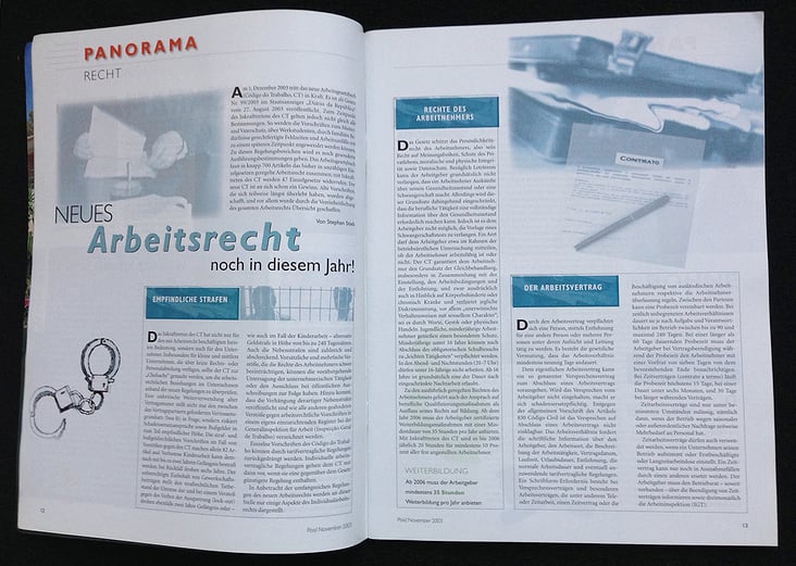 Beispiel Doppelseite „Pois“, Layout, Bildbearbeitung