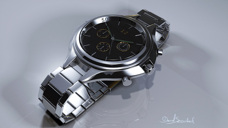 Wristwatch 3D Render composite in Photoshop