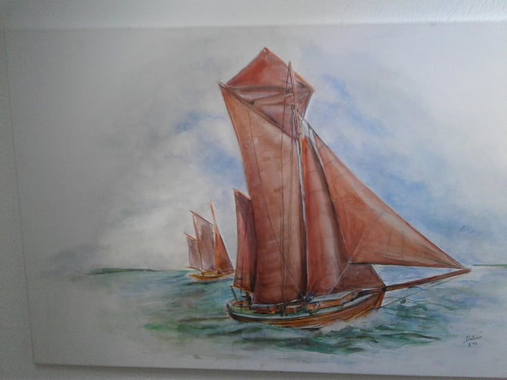 Regatta2018, Aquarell auf Leinwand ca 90×110