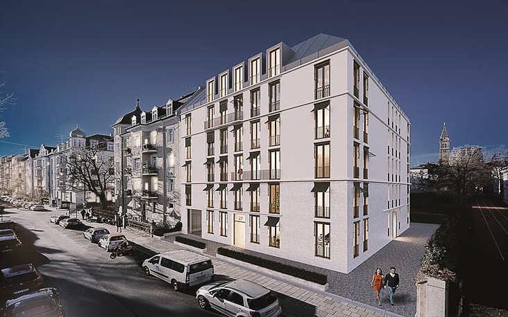 Rendering eines Wohnhauses in München Schwabing