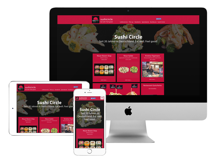 Corporate Website mit Onlinebestellung für Sushi.