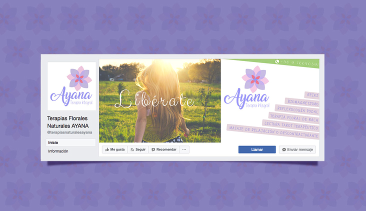 Facebook cover page for Ayana Natural Therapies