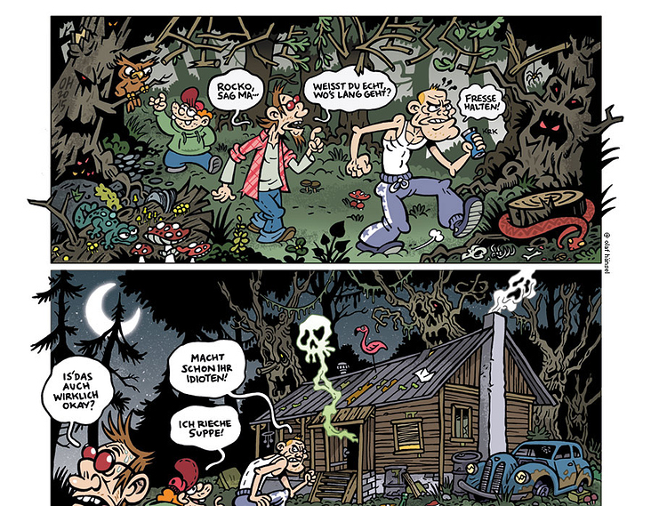 Auszug aus dem Comic „Hexenkessel“ / Beitrag zum Heft „Kochonsel Fraktur 3“ von Wittek