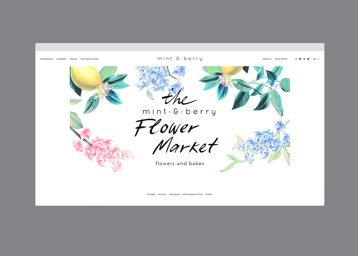 The mint&berry Flower Market 2016. Webseite.