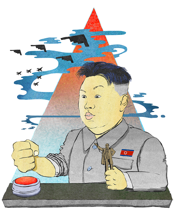 Illustration für Kleinert Illustratoren, München: Angst vor Nordkorea