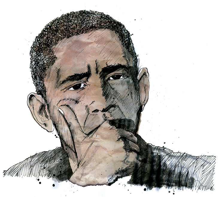 Illustration für Kleinert Illustratoren, München: Barack Obama.