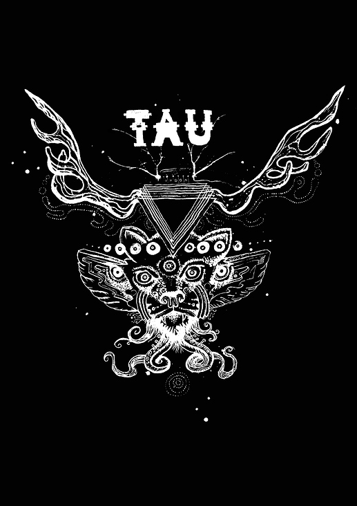 TAU band logo and image for t-shirt, for Irish based psychedelic rock band