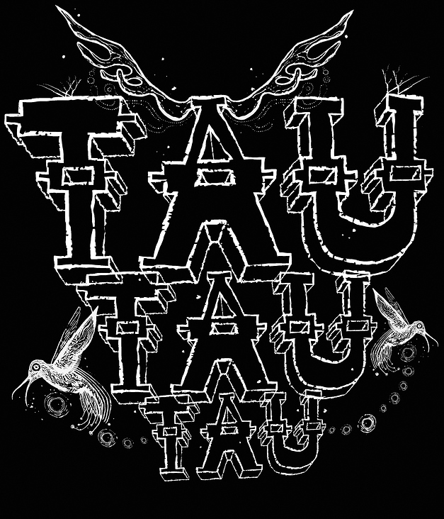 TAU band logo and image for t-shirt, for Irish based psychedelic rock band