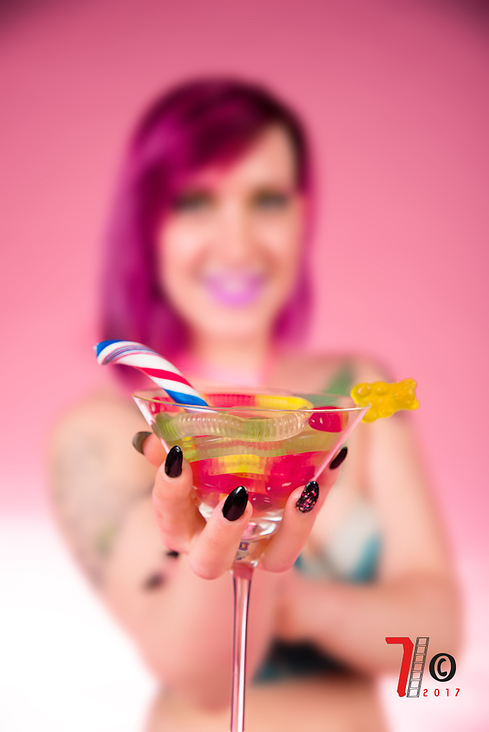 sweets cocktail girl lolipop marshmellow tattoo pink hair queen 3 7frames