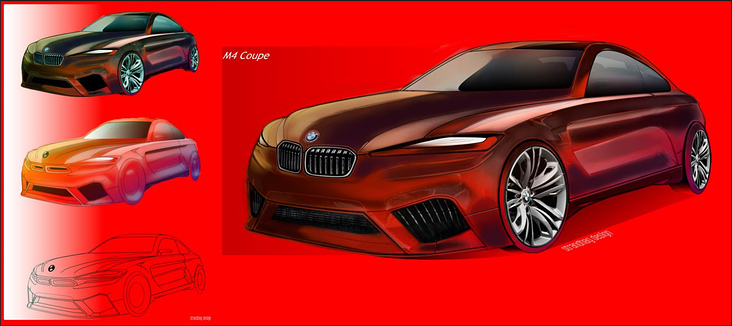 Design Process von Skizze bis zum Rendering, BMW Ideation Rendering