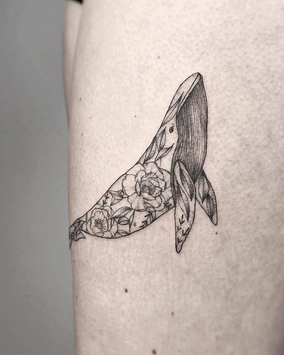 Whale Dotwork Tattoo