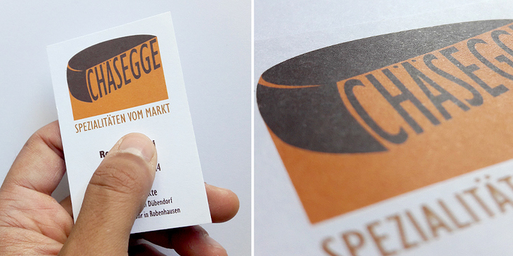 Auftraggeber: Chäsegge – Spezialitäten vom Markt / Auftrag: Logoentwicklung, Visitenkarten