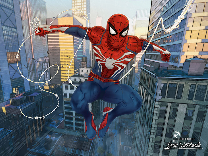 Digitale Zeichnung Spider-Mans