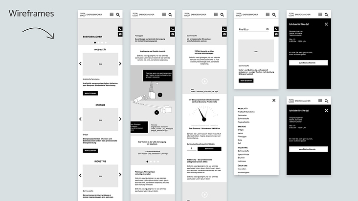 Wireframes Mobile