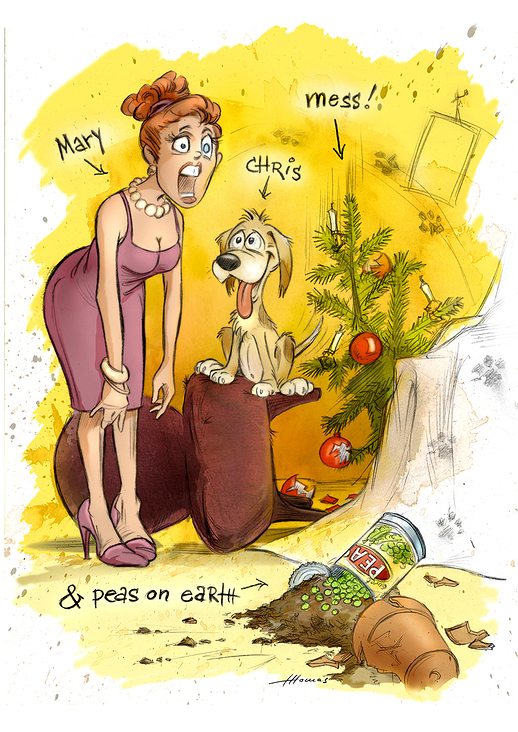 Mary, Chris, mess & peas on earth_Weihnachtskarte