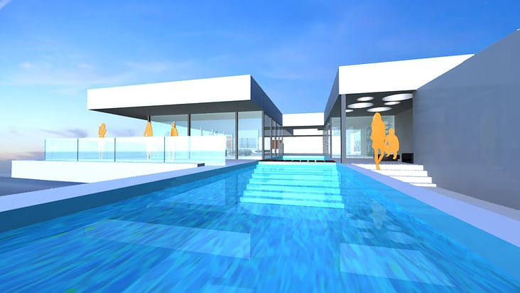 Villa Escarpa 3D modell (Maya/Photoshop)
