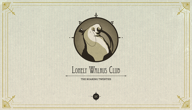 Loneley Walrus Club Icon Illustration und Logo