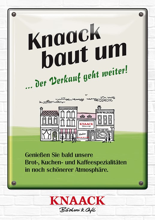 Umbauplakat für die Bäckerei Knaack