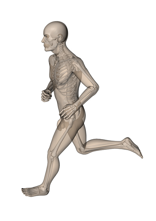 Mann Skelett rennend