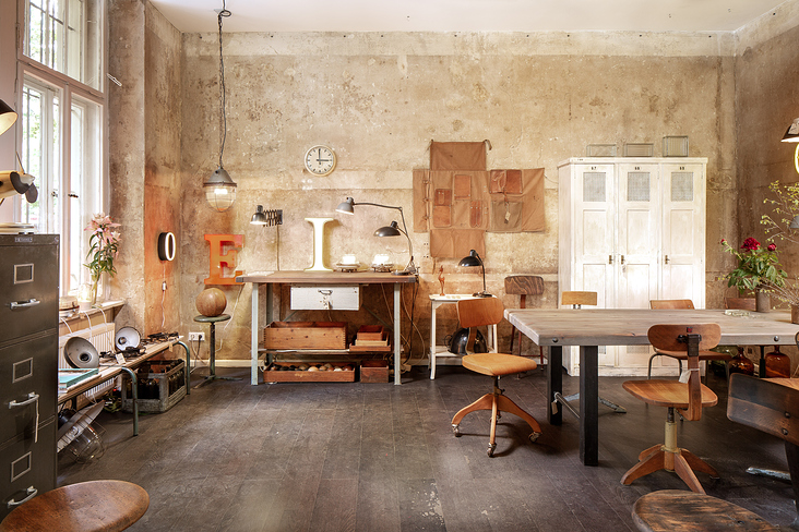 J&V Vintage Industrial Furniture, Berlin. Architectural and interior photography by Joe Grey