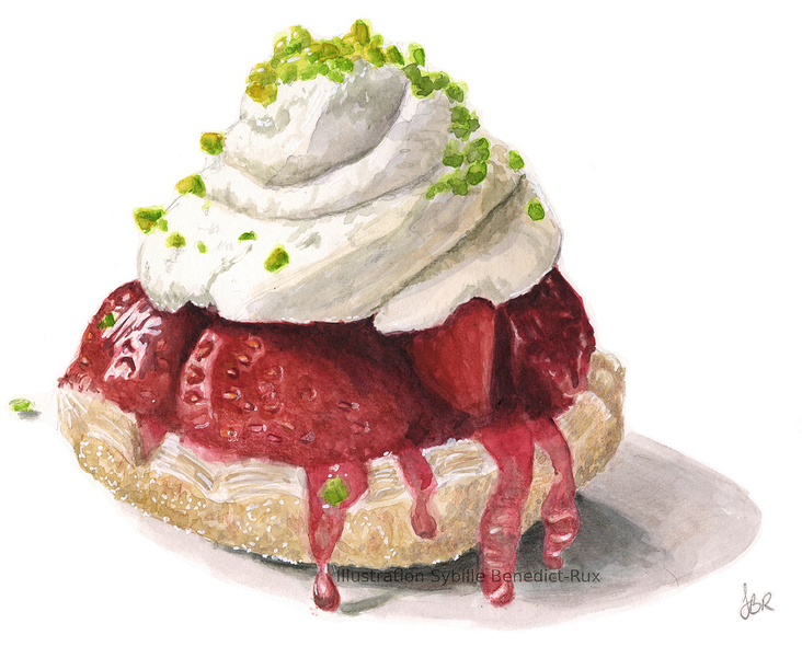 Food Illustration Erdbeertörtchen
