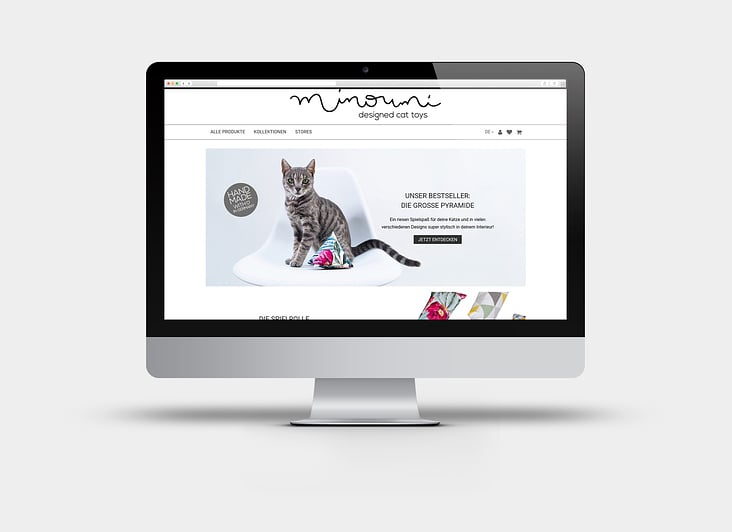 Webdesign (Onlineshop) für Minoumi – designed cat toys