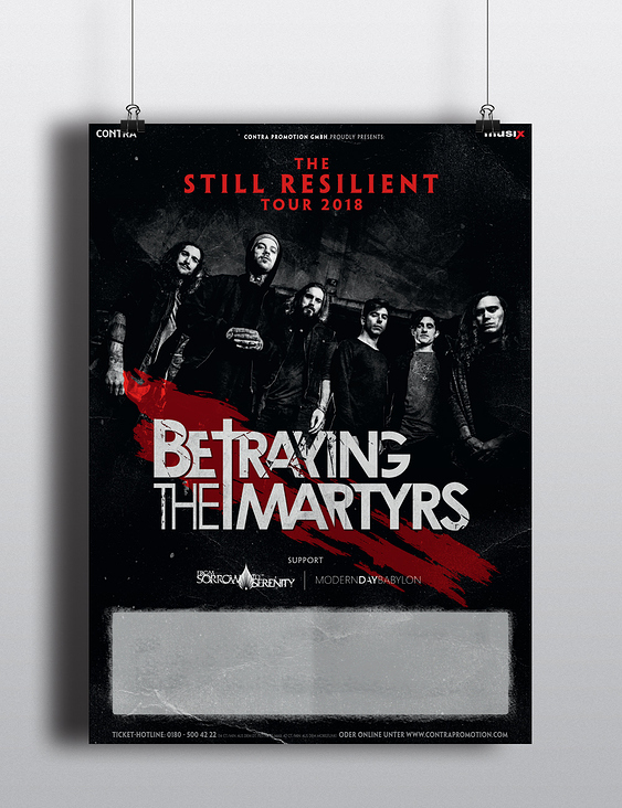 Plakatdesign „Betraying the Martyrs“