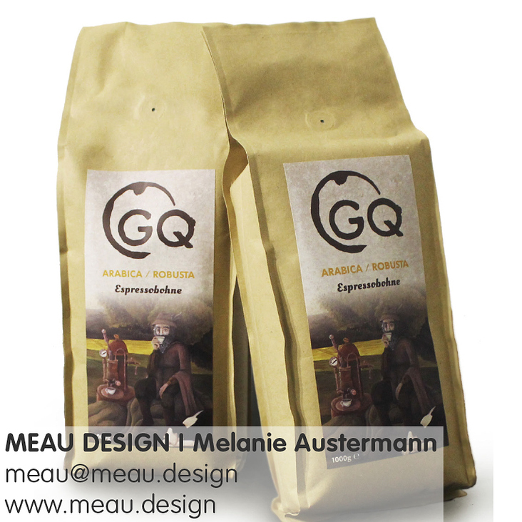 Etiketten / Labeldesign für das Kaffeesortiment von QG Coffee Manufacture