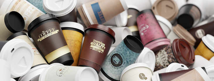 Kaffeebecher (fiktive Firmendesigns)