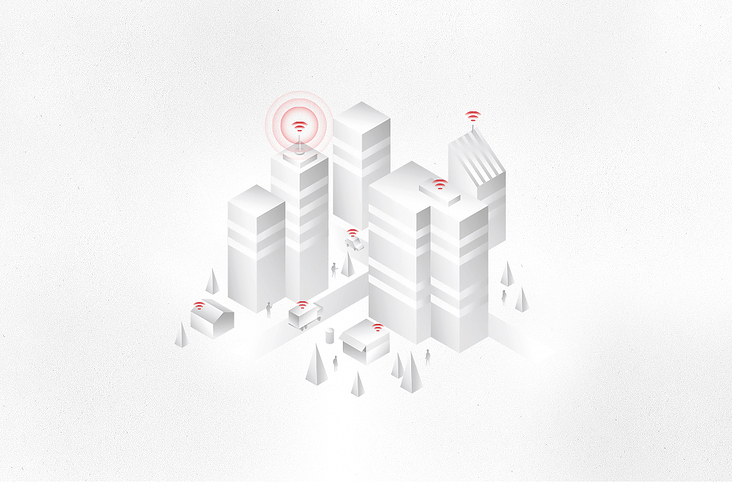 Isometrische Illustrationen für Hivemind zum Thema „IoT-Ecosystem“